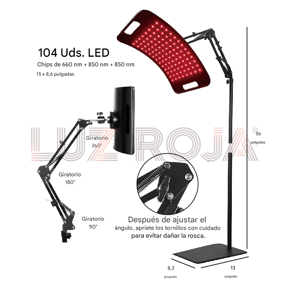 Lámpara Terapia Luz Roja y NIR - 660nm / 850nm