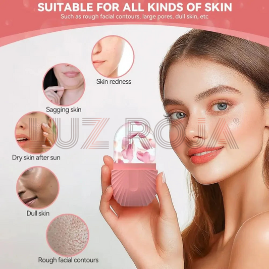 Silicone cube shaped facial ice roller