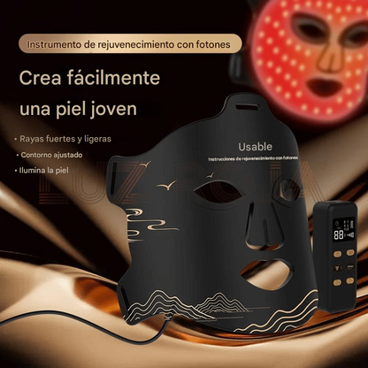 Mascarilla de terapia de luz Led roja, máscara suave de fotones avanzada