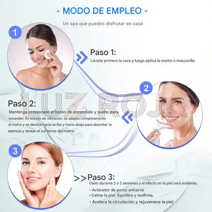 Masajeador Facial Antiarrugas EMS con Luz Roja