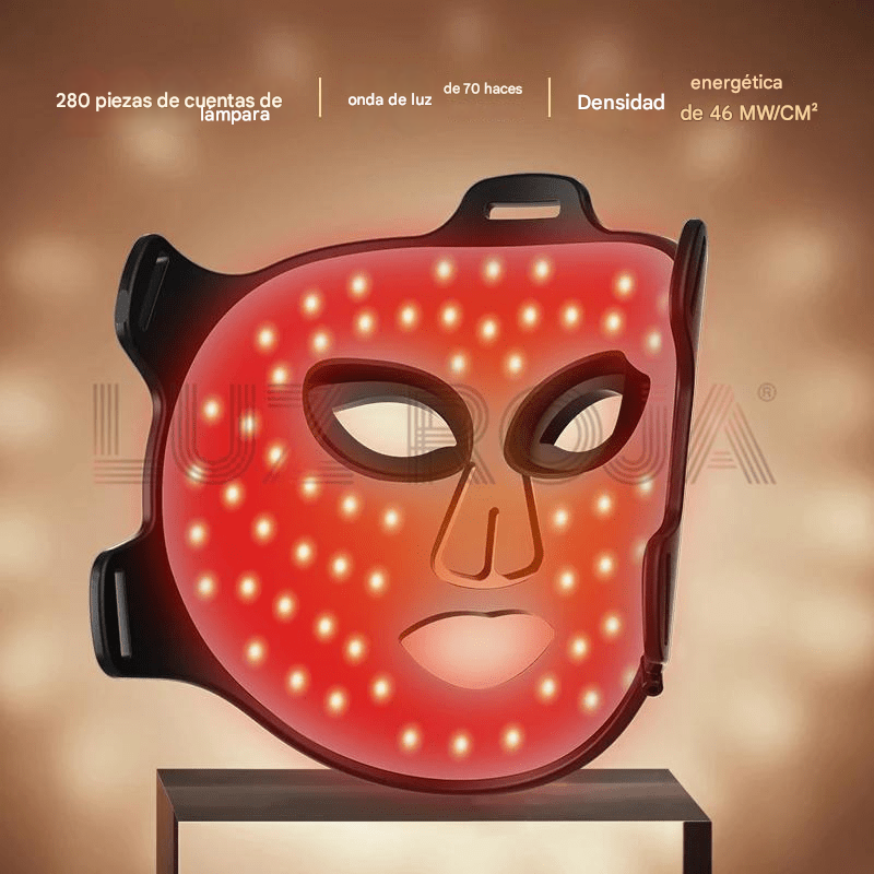 Mascarilla de terapia de luz Led roja, máscara suave de fotones avanzada