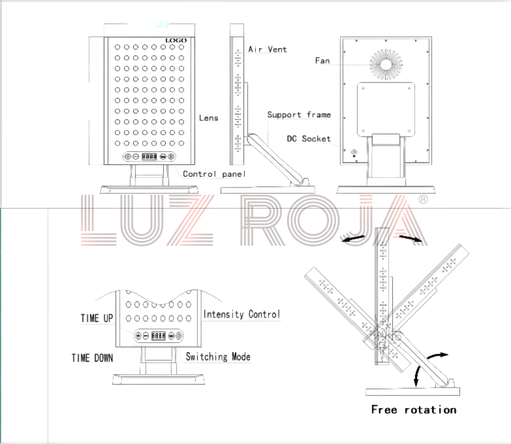 Luz Terapia LED para Anti-Envejecimiento 660nm / 850nm