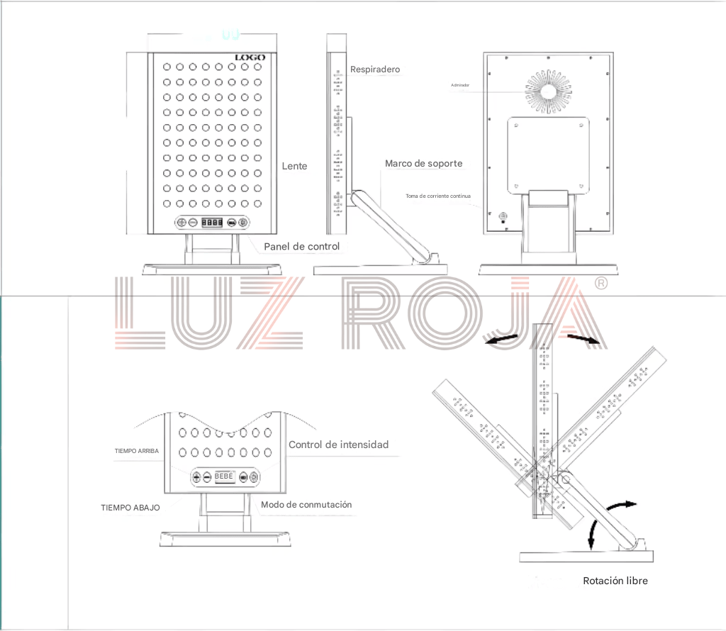 Luz Terapia LED para Anti-Envejecimiento 660nm / 850nm