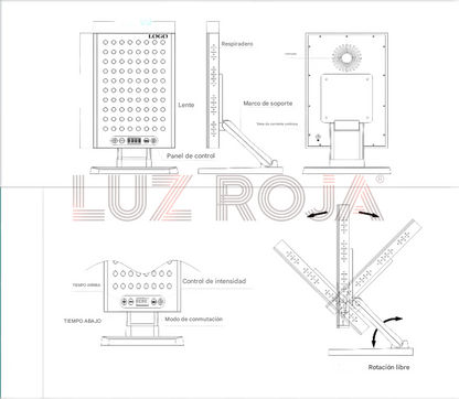 Luz Terapia LED para Anti-Envejecimiento 660nm / 850nm