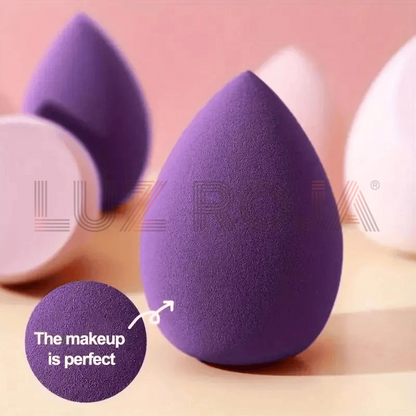 Purple makeup sponge collection