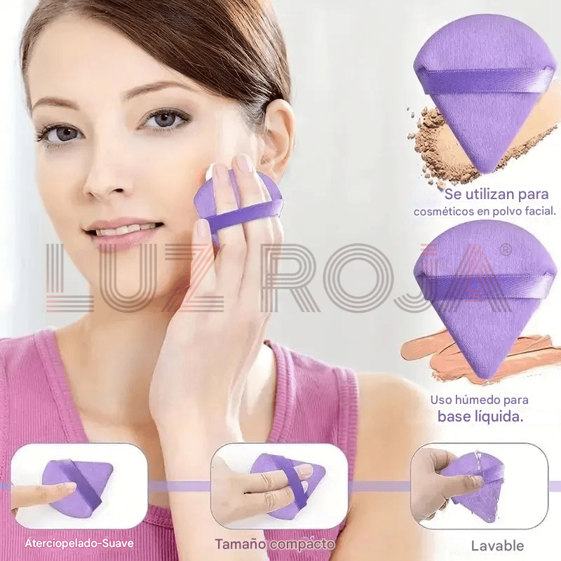 Purple makeup sponge collection