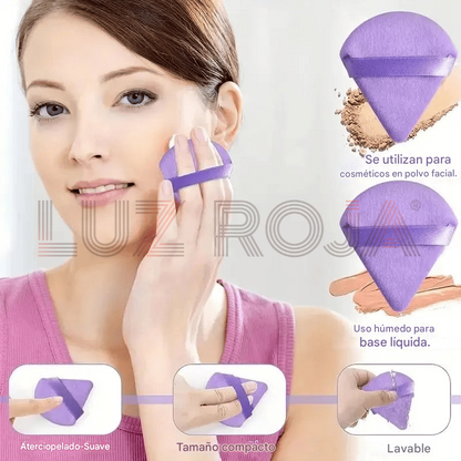 Purple makeup sponge collection