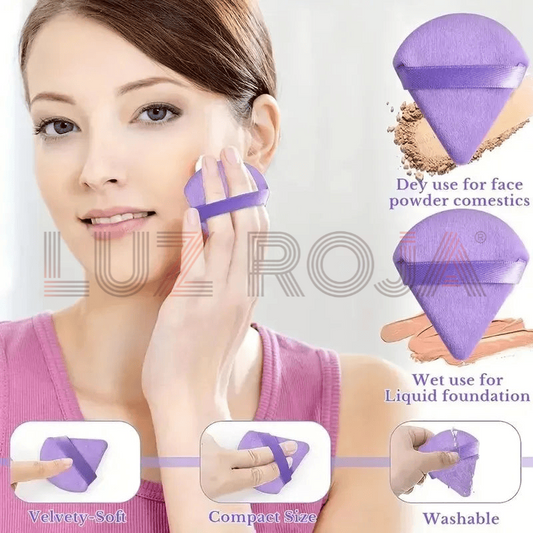 Purple makeup sponge collection