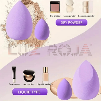 Purple makeup sponge collection